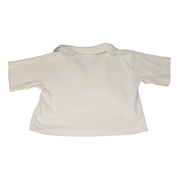 Aerie open collared white ribbed crop t-shirt women’s size small - Picture 2 of 8